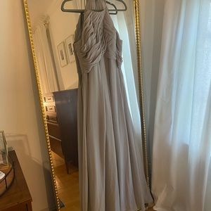 Azazie Grey floor length gown